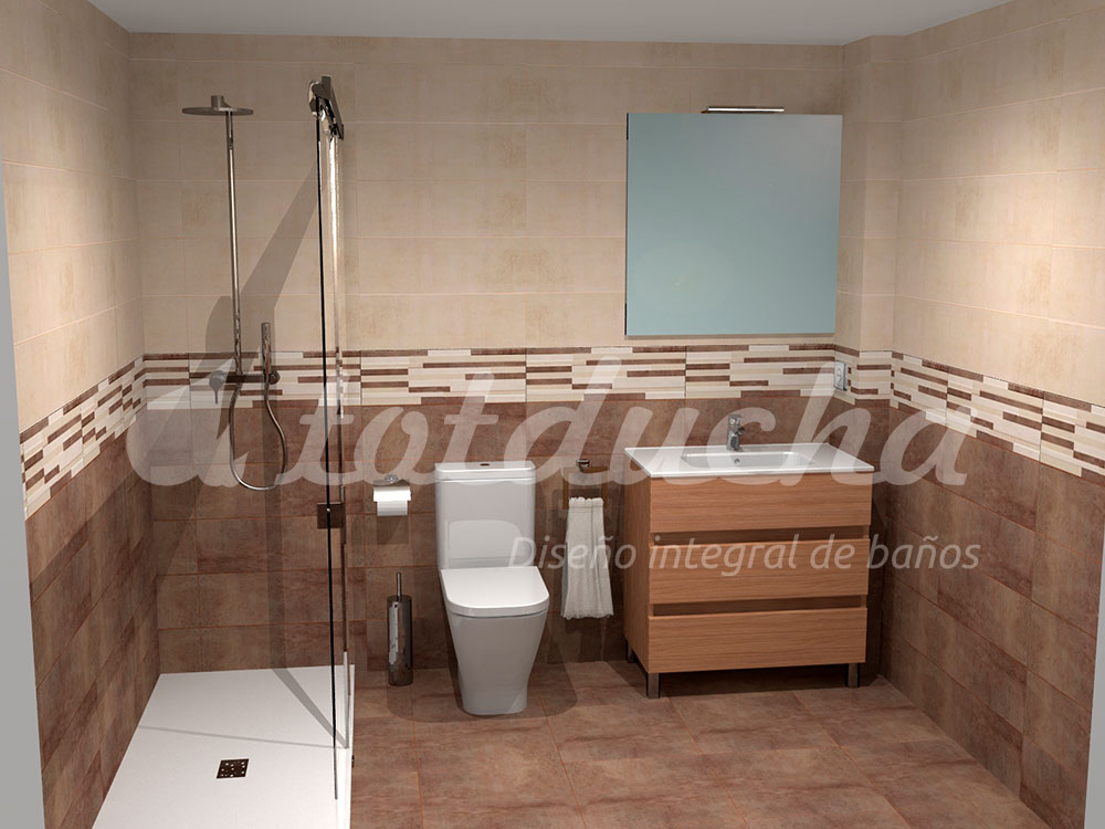 Diseño 3D de como puede quedar un baño reformado de Totducha